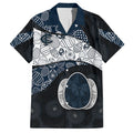 Personalized Carlton Football Hawaiian Shirt Easter Egg Pattern Navy Monochrome Tribal Dot Style