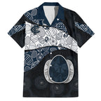 Personalized Carlton Football Hawaiian Shirt Easter Egg Pattern Navy Monochrome Tribal Dot Style