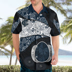 Personalized Carlton Football Hawaiian Shirt Easter Egg Pattern Navy Monochrome Tribal Dot Style