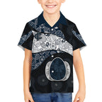 Personalized Carlton Football Hawaiian Shirt Easter Egg Pattern Navy Monochrome Tribal Dot Style