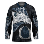 Personalized Carlton Football Hockey Jersey Easter Egg Pattern Navy Monochrome Tribal Dot Style