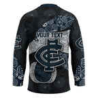 Personalized Carlton Football Hockey Jersey Easter Egg Pattern Navy Monochrome Tribal Dot Style