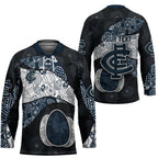 Personalized Carlton Football Hockey Jersey Easter Egg Pattern Navy Monochrome Tribal Dot Style