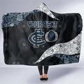 Personalized Carlton Football Hooded Blanket Easter Egg Pattern Navy Monochrome Tribal Dot Style