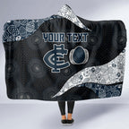 Personalized Carlton Football Hooded Blanket Easter Egg Pattern Navy Monochrome Tribal Dot Style