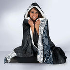 Personalized Carlton Football Hooded Blanket Easter Egg Pattern Navy Monochrome Tribal Dot Style