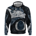 Personalized Carlton Football Hoodie Easter Egg Pattern Navy Monochrome Tribal Dot Style