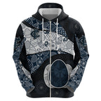 Personalized Carlton Football Hoodie Easter Egg Pattern Navy Monochrome Tribal Dot Style