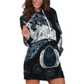 Personalized Carlton Football Hoodie Dress Easter Egg Pattern Navy Monochrome Tribal Dot Style