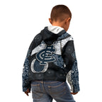 Personalized Carlton Football Kid Hoodie Easter Egg Pattern Navy Monochrome Tribal Dot Style