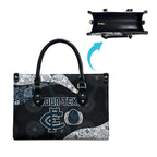 Personalized Carlton Football Leather Bag Easter Egg Pattern Navy Monochrome Tribal Dot Style