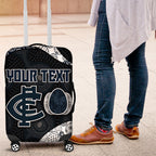 Personalized Carlton Football Luggage Cover Easter Egg Pattern Navy Monochrome Tribal Dot Style