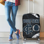 Personalized Carlton Football Luggage Cover Easter Egg Pattern Navy Monochrome Tribal Dot Style