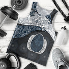 Personalized Carlton Football Men Tank Top Easter Egg Pattern Navy Monochrome Tribal Dot Style
