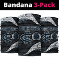 Personalized Carlton Football Neck Gaiter Easter Egg Pattern Navy Monochrome Tribal Dot Style