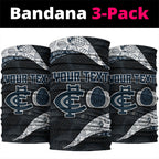 Personalized Carlton Football Neck Gaiter Easter Egg Pattern Navy Monochrome Tribal Dot Style