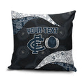 Personalized Carlton Football Pillow Cover Easter Egg Pattern Navy Monochrome Tribal Dot Style