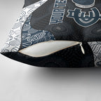 Personalized Carlton Football Pillow Cover Easter Egg Pattern Navy Monochrome Tribal Dot Style