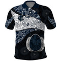 Personalized Carlton Football Polo Shirt Easter Egg Pattern Navy Monochrome Tribal Dot Style