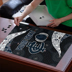 Personalized Carlton Football Puzzle Easter Egg Pattern Navy Monochrome Tribal Dot Style