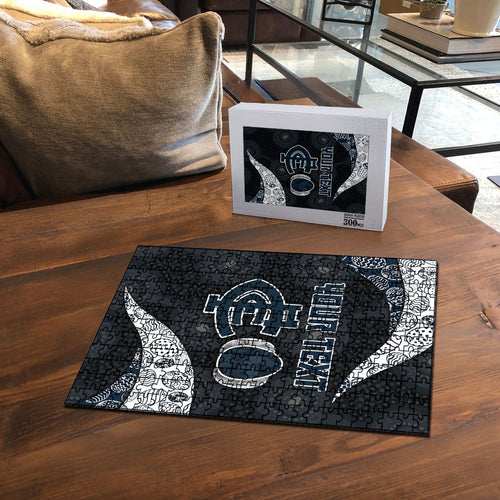Personalized Carlton Football Puzzle Easter Egg Pattern Navy Monochrome Tribal Dot Style