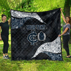 Personalized Carlton Football Quilt Easter Egg Pattern Navy Monochrome Tribal Dot Style