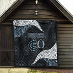 Personalized Carlton Football Quilt Easter Egg Pattern Navy Monochrome Tribal Dot Style
