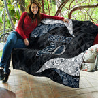 Personalized Carlton Football Quilt Easter Egg Pattern Navy Monochrome Tribal Dot Style
