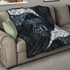 Personalized Carlton Football Quilt Easter Egg Pattern Navy Monochrome Tribal Dot Style
