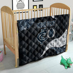 Personalized Carlton Football Quilt Easter Egg Pattern Navy Monochrome Tribal Dot Style