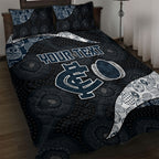 Personalized Carlton Football Quilt Bed Set Easter Egg Pattern Navy Monochrome Tribal Dot Style