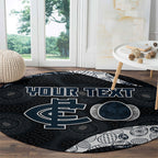 Personalized Carlton Football Round Carpet Easter Egg Pattern Navy Monochrome Tribal Dot Style