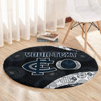 Personalized Carlton Football Round Carpet Easter Egg Pattern Navy Monochrome Tribal Dot Style