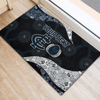Personalized Carlton Football Rubber Doormat Easter Egg Pattern Navy Monochrome Tribal Dot Style