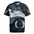 Personalized Carlton Football Rugby Jersey Easter Egg Pattern Navy Monochrome Tribal Dot Style