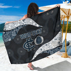 Personalized Carlton Football Sarong Easter Egg Pattern Navy Monochrome Tribal Dot Style