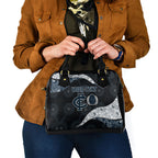 Personalized Carlton Football Shoulder Handbag Easter Egg Pattern Navy Monochrome Tribal Dot Style