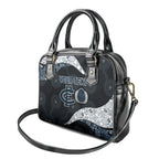 Personalized Carlton Football Shoulder Handbag Easter Egg Pattern Navy Monochrome Tribal Dot Style