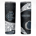 Personalized Carlton Football Skinny Tumbler Easter Egg Pattern Navy Monochrome Tribal Dot Style