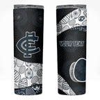 Personalized Carlton Football Skinny Tumbler Easter Egg Pattern Navy Monochrome Tribal Dot Style