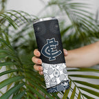 Personalized Carlton Football Skinny Tumbler Easter Egg Pattern Navy Monochrome Tribal Dot Style