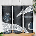 Personalized Carlton Football Skinny Tumbler Easter Egg Pattern Navy Monochrome Tribal Dot Style