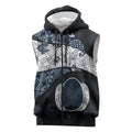 Personalized Carlton Football Sleeveless Zip Hoodie Easter Egg Pattern Navy Monochrome Tribal Dot Style