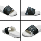 Personalized Carlton Football Slide Sandals Easter Egg Pattern Navy Monochrome Tribal Dot Style