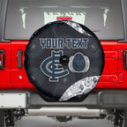 Personalized Carlton Football Spare Tire Cover Easter Egg Pattern Navy Monochrome Tribal Dot Style