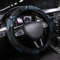 Carlton Football Steering Wheel Cover Easter Egg Pattern Navy Monochrome Tribal Dot Style