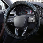 Carlton Football Steering Wheel Cover Easter Egg Pattern Navy Monochrome Tribal Dot Style