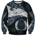 Personalized Carlton Football Sweatshirt Easter Egg Pattern Navy Monochrome Tribal Dot Style