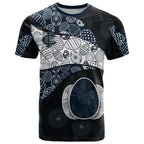 Personalized Carlton Football T Shirt Easter Egg Pattern Navy Monochrome Tribal Dot Style
