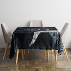 Personalized Carlton Football Tablecloth Easter Egg Pattern Navy Monochrome Tribal Dot Style